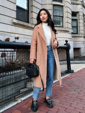 Edited Pieces Reversible Wool Coat - Cream/Camel, XXS